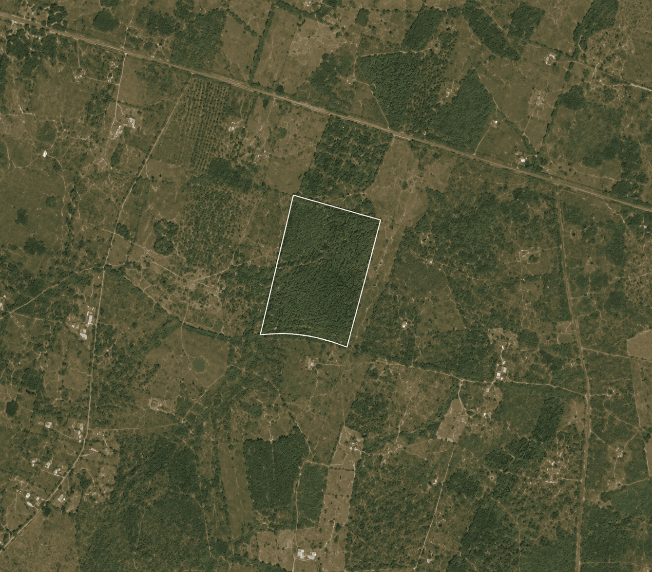 Sample Texas property satellite view with parcel boundary